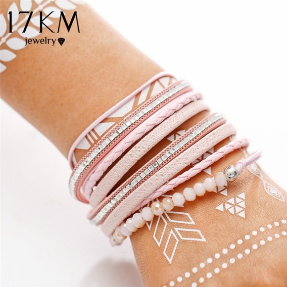 NITRO BETTY Multi Layer Leather Crystal Bracelet - Picture 3 of 4